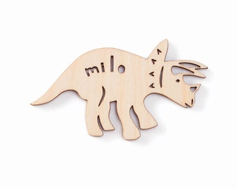 Custom Magnet - Triceratops Dinosaur Magnet - Wooden Lasercut Personalized Fridge Magnet