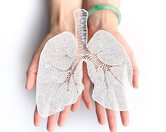 Anatomical Lungs Laser-Cut Papercutting Artwork, Lung Transplant, doctor gift, medical student graduation gift