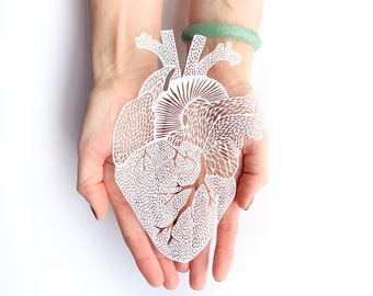 Anatomical Heart Papercutting Artwork, Doctor gift, Medical Student Graduation