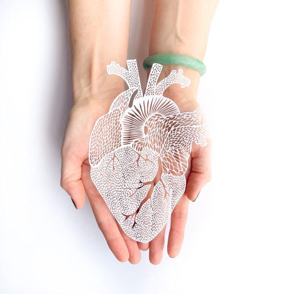 Anatomical Heart Papercutting Artwork, Doctor gift, Medical Student Graduation