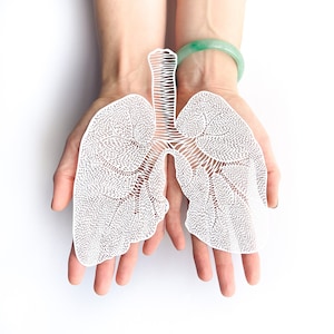 Anatomical Lungs Laser-Cut Papercutting Artwork, Lung Transplant, doctor gift, medical student graduation gift