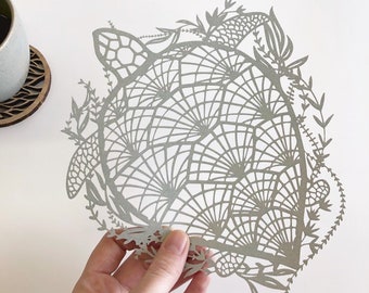 Laser-Cut Papercutting Artwork - Sea Turtle
