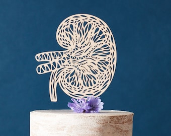 Kidney Anatomy Cake Topper - Transplant Cake Topper, Medical grade Gift, Surgery Cake topper, Human Kidney