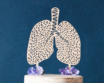 Lungs Anatomy Cake Topper - Transplant Cake Topper, Medical grade Gift, Surgery Cake topper, Human Lungs