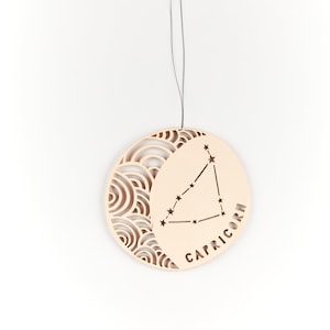Capricorn Astrology Personalized Ornament - Lasercut Birch Wood