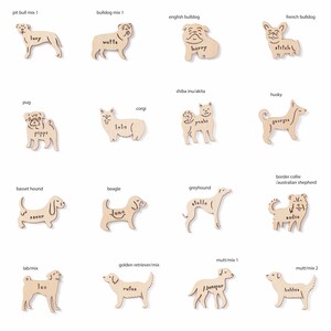 Custom Dog Magnet Mix/Mutt 1 Wooden Lasercut Personalized Pet Fridge Magnet image 4