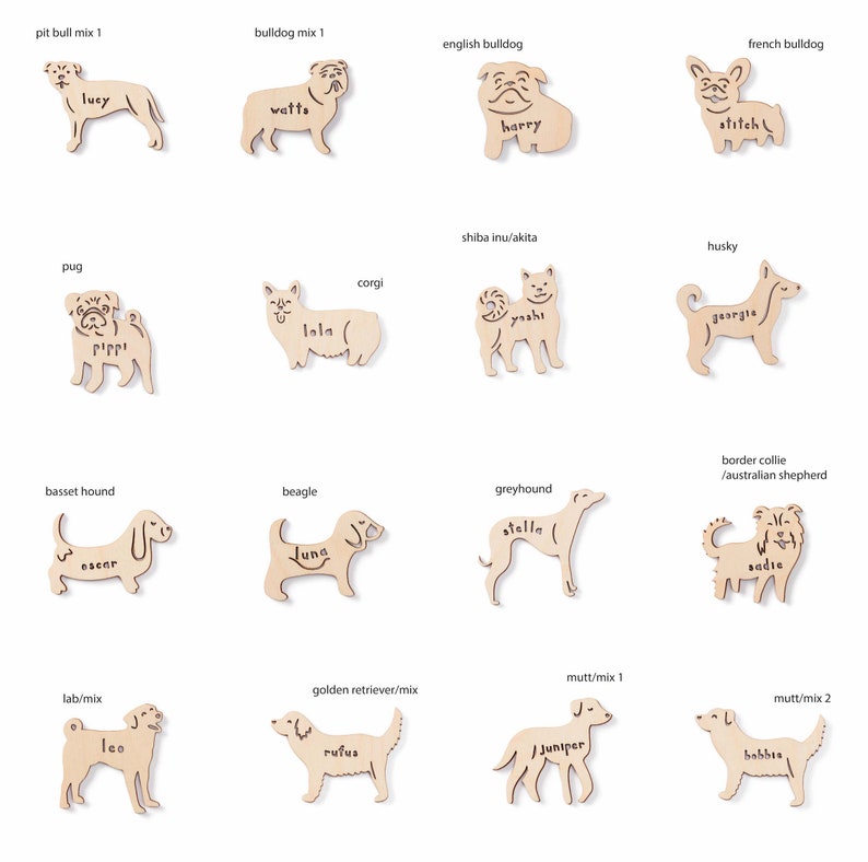 Custom Dog Magnet Mix/Mutt 1 Wooden Lasercut Personalized Pet Fridge Magnet image 4