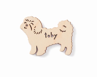 Custom Dog Magnet - Shih Tzu - Wooden Lasercut Personalized Pet Fridge Magnet