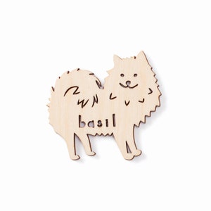 Custom Dog Magnet - Pomeranian - Wooden Lasercut Personalized Pet Fridge Magnet