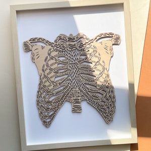 Anatomical Ribcage Lasercut Wooden Artwork - Etsy