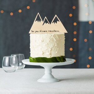 Custom Wedding Cake Topper Mountains Rustic Wooden Wedding Decor Personalized Wedding Cake Topper Lasercut Cake Topper image 3
