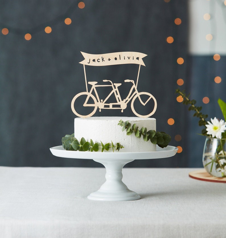 Custom Wedding Cake Topper Tandem Bike Wedding Cake Topper Etsy Canada