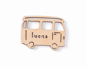 Custom Magnet - Camper Van Travel - Wooden Lasercut Personalized Adventure Fridge Magnet