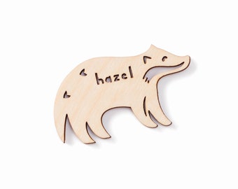 Custom Magnet - Badger Animal Magnet - Wooden Lasercut Personalized Fridge Magnet