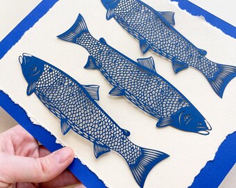 Fish Nautical Maritime Fishing Papercutting Artwork