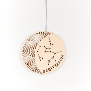 Sagittarius Astrology Personalized Ornament - Lasercut Birch Wood