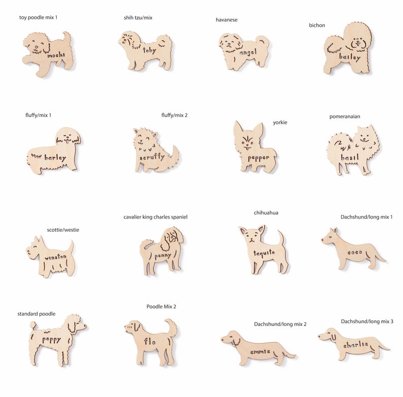 Custom Dog Magnet Dachshund Long Mix 3 Wooden Lasercut Personalized Pet Fridge Magnet image 4
