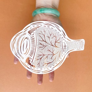 Anatomical Eyeball Laser-Cut Papercutting Artwork image 5