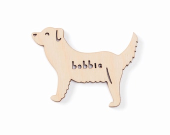 Custom Dog Magnet - Mix/Mutt 2 - Wooden Lasercut Personalized Pet Fridge Magnet