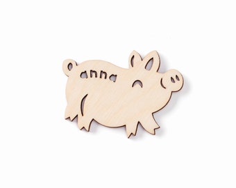 Custom Magnet - Pig Magnet - Wooden Lasercut Personalized Fridge Magnet