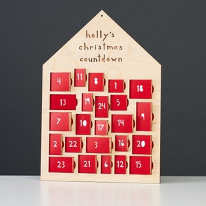 Customizable Ornament Advent Calendar Lasercut Birch Wood and Paper 24 ornaments image 2