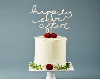 Custom Wedding Cake Topper - Custom Lettering Wedding Cake Topper - Birch Lasercut Cake Topper