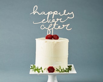 Custom Wedding Cake Topper - Custom Lettering Wedding Cake Topper - Birch Lasercut Cake Topper