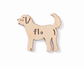 Custom Dog Magnet - Poodle Mix 2 - Wooden Lasercut Personalized Pet Fridge Magnet