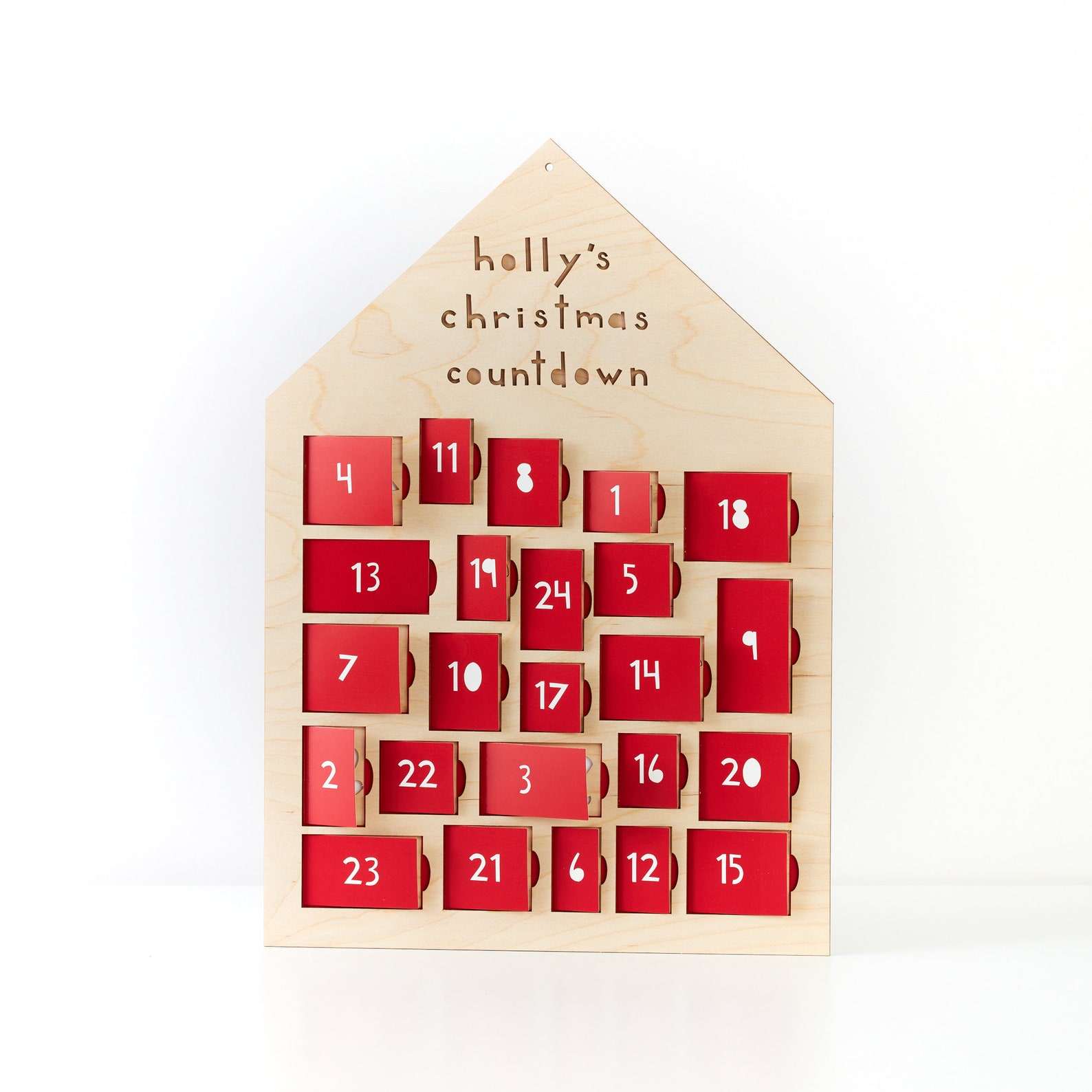 Customizable Ornament Advent Calendar Lasercut Birch Wood and Etsy