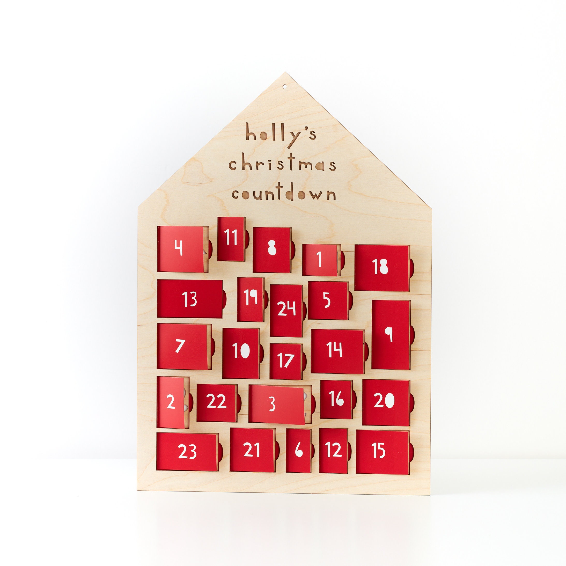 Customizable Ornament Advent Calendar Lasercut Birch Wood and Etsy