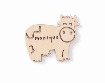 Custom Magnet - Cow Farm Magnet - Wooden Lasercut Personalized Fridge Magnet