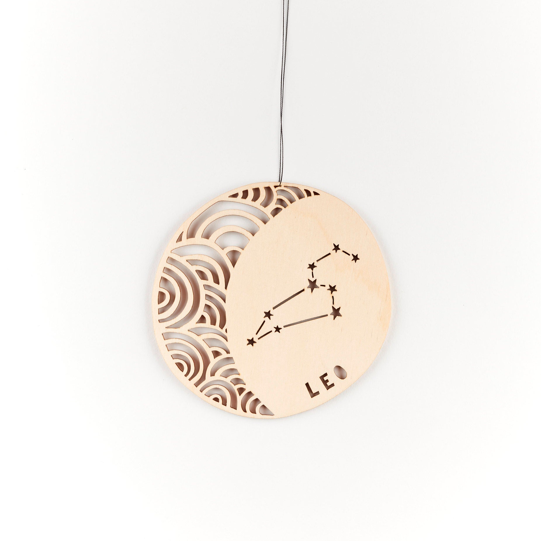 Leo Astrology Personalized Ornament - Lasercut Birch Wood