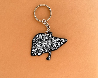 Liver Anatomy Enamel Keychain