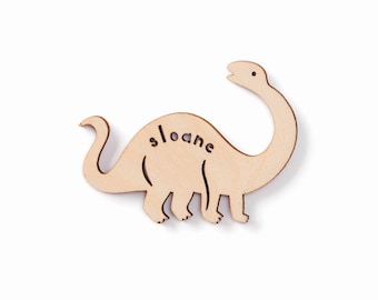 Custom Magnet - Brontosaurus Dinosaur Magnet - Wooden Lasercut Personalized Fridge Magnet