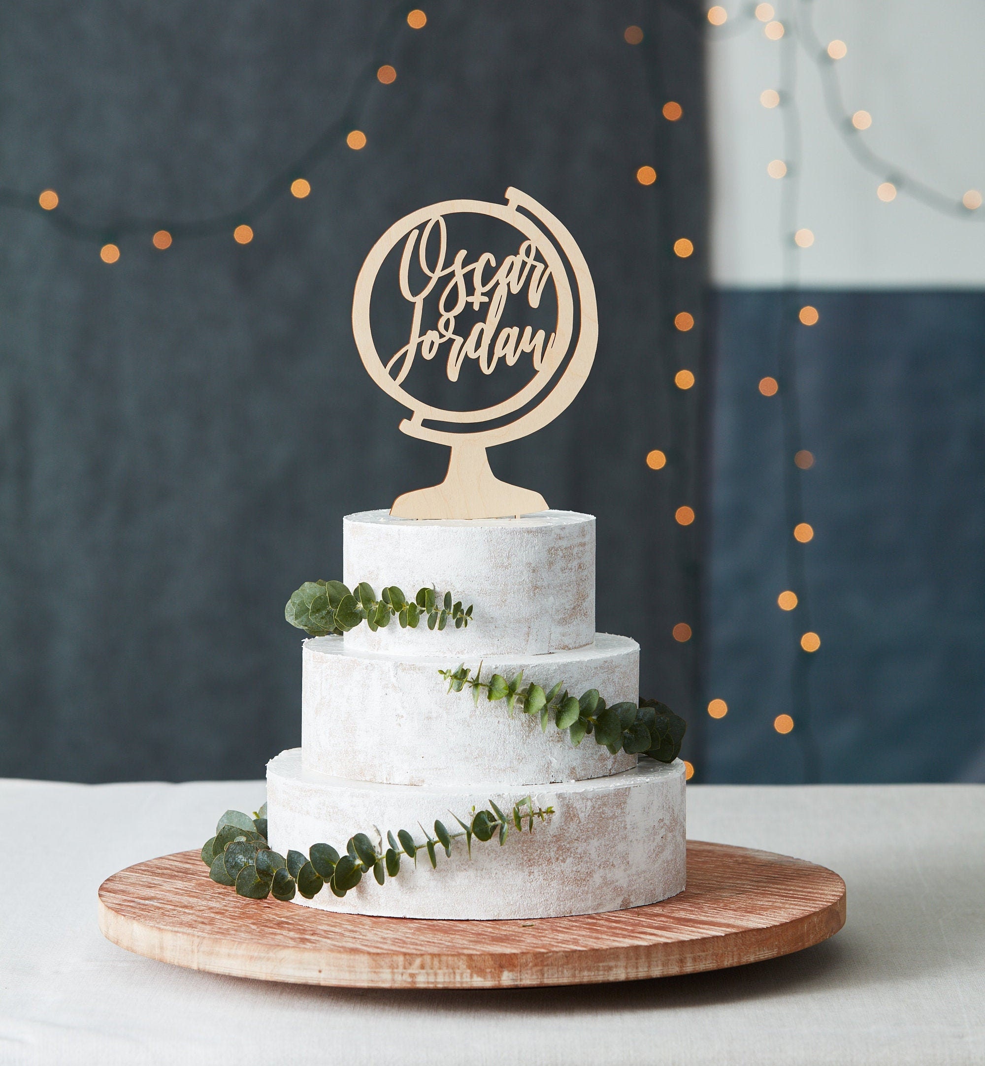 Cake Topper Wedding Globe Travel Adventure Cake Topper Etsy