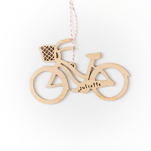 2021 Personalized Beach Cruiser Bike with Basket Ornament Keepsake Custom Made to Order