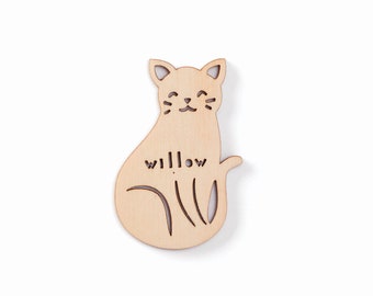 Custom Cat Magnet - Standing Cat - Wooden Lasercut Personalized Pet Fridge Magnet