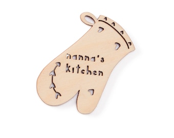 Custom Magnet - Baking Mitt - Wooden Lasercut Personalized Fridge Magnet