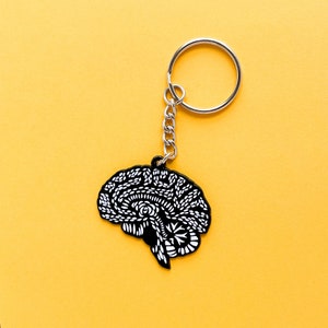 Brain Enamel Keychain image 1