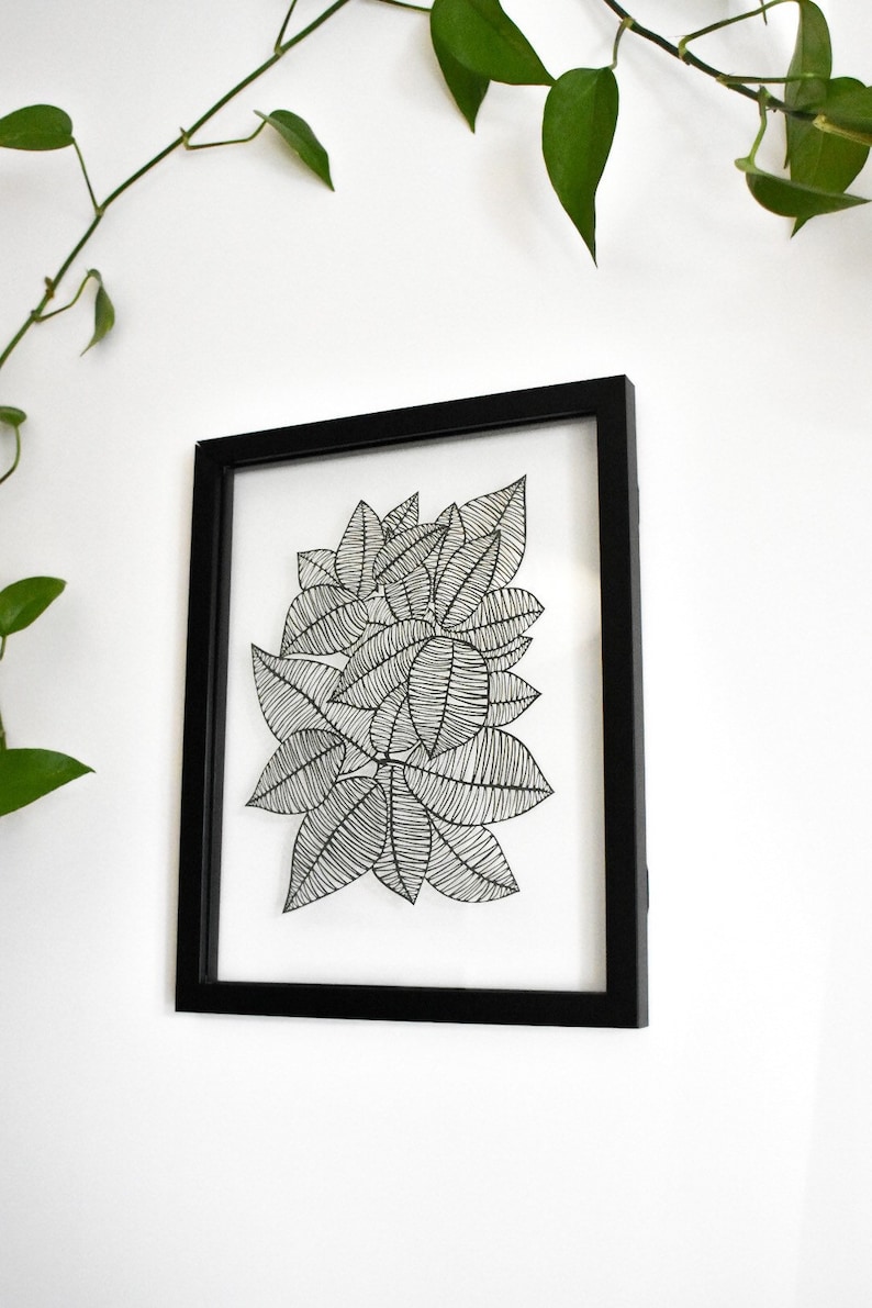 Laser-Cut Papercutting Artwork Rubber Leaves image 3