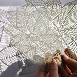 Laser-Cut Papercutting Artwork Rubber Leaves image 5