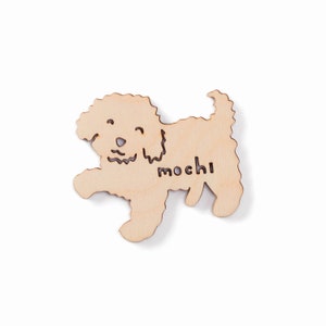 Custom Dog Magnet - Toy Poodle Mix 1 - Wooden Lasercut Personalized Pet Fridge Magnet