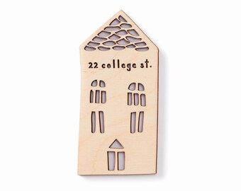 Custom Home Magnet - Tall House - Wooden Lasercut Housewarming Personalized Fridge Magnet