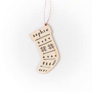 Custom Stocking Ornament- Lasercut Birch