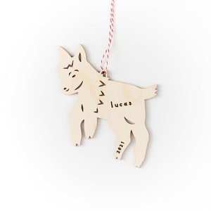 Personalisierte Ziege Ornament - Holz Lasercut Urlaub Baumschmuck