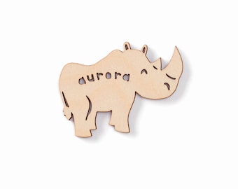 Custom Magnet - Rhino Rhinoceros Magnet - Wooden Lasercut Personalized Fridge Magnet