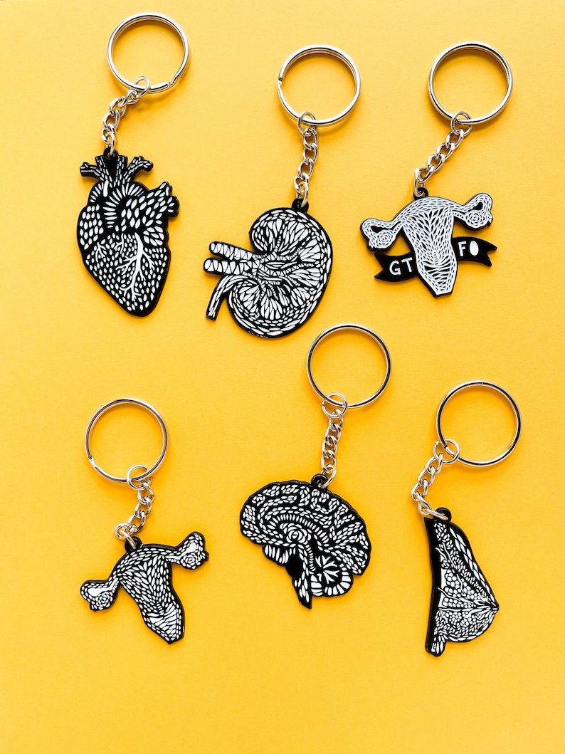 Brain Enamel Keychain image 2