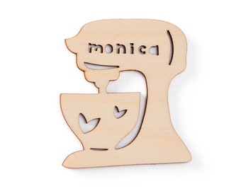 Custom Magnet - Mixer Baker Kitchen Aid - Wooden Lasercut Personalized Fridge Magnet