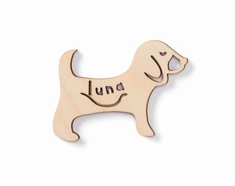 Custom Dog Magnet - Beagle - Wooden Lasercut Personalized Pet Fridge Magnet