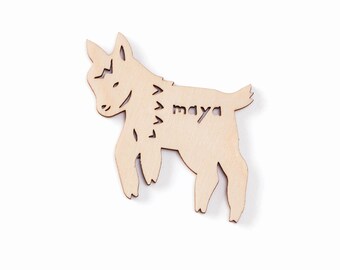 Custom Magnet - Goat Magnet - Wooden Lasercut Personalized Fridge Magnet